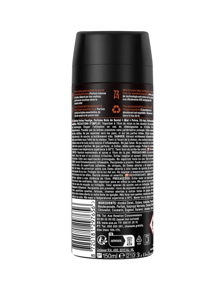 Envase de desodorante en spray Axe Copper Santal 150ml