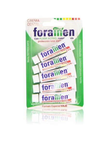 Set 5 tubos crema dental Foramen para viaje.