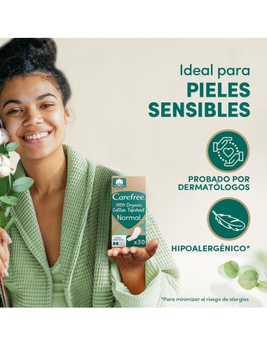 Salvaslips Carefree 100% Orgánica Normal 30 Unidades
