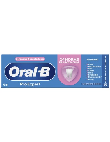 Pasta dental Oral-B blanqueadora para dientes sensibles.