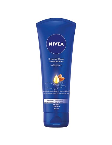 Tubo de Nivea Crema de Manos Intensiva con Aceite de Almendras 100 ml