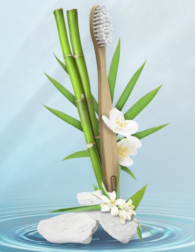 Cepillo dental sostenible Oral-B cerdas base vegetal.