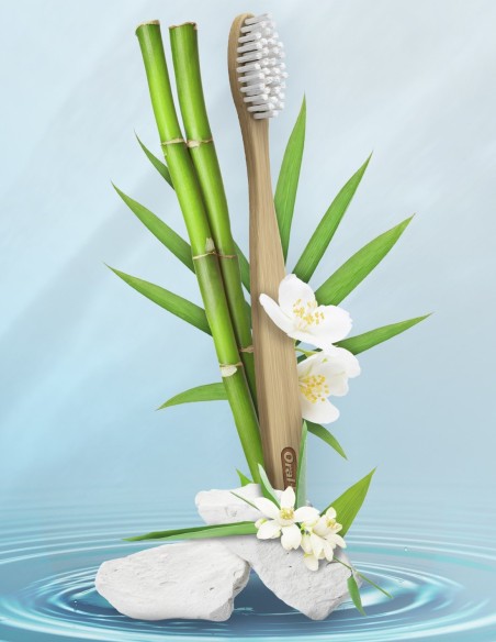 Cepillo dental sostenible Oral-B cerdas base vegetal.