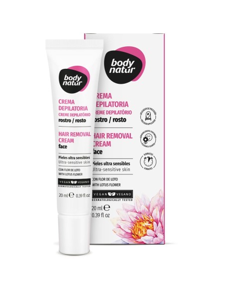 Crema depilatoria facial Body Natur para piel sensible.