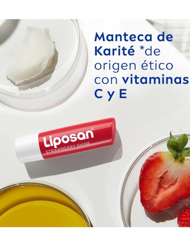 LIPOSAN Strawberry Shine para hidratar labios.