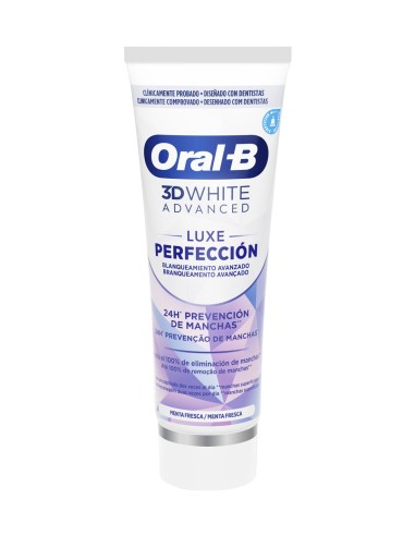Oral B 3D White Luxe Perfección blanqueamiento.