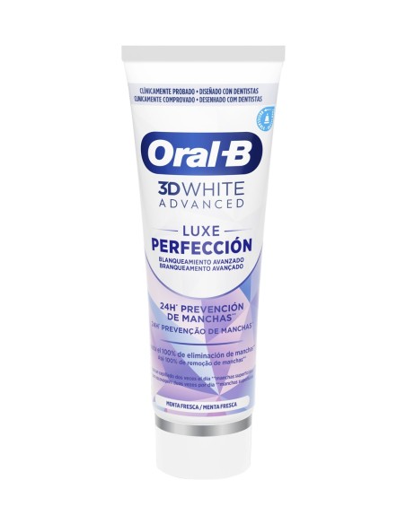Oral B 3D White Luxe Perfección blanqueamiento.