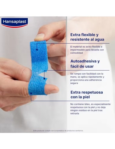Hansaplast Venda Cohesiva Dedos Azul 5m x 2,5cm
