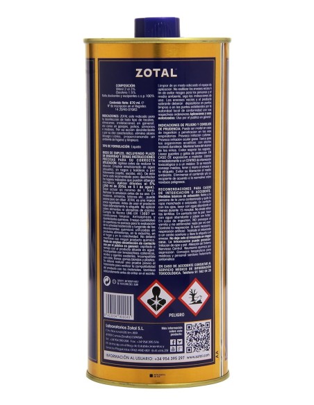Zotal, desinfectante concentrado para uso profesional y doméstico