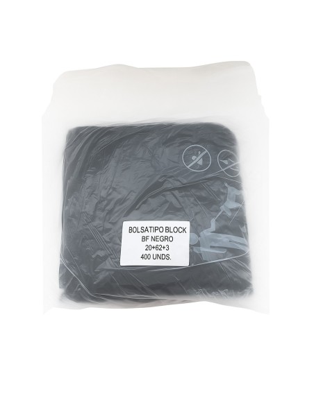 Pack de 400 bolsas de residuos caninos negras 20X30 cm.