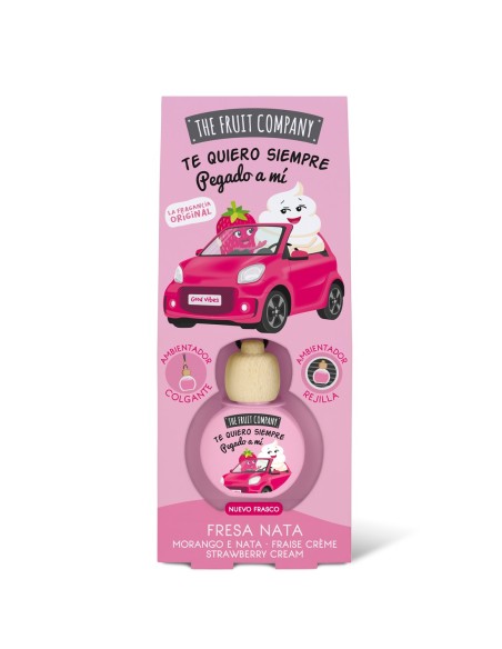 Ambientador de coche The Fruit Company aroma fresa y nata.