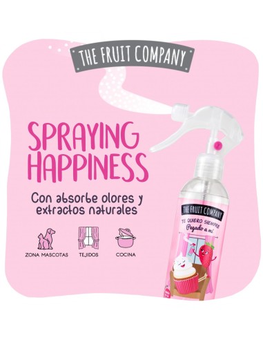 Ambientador spray tejidos fresa y nata.