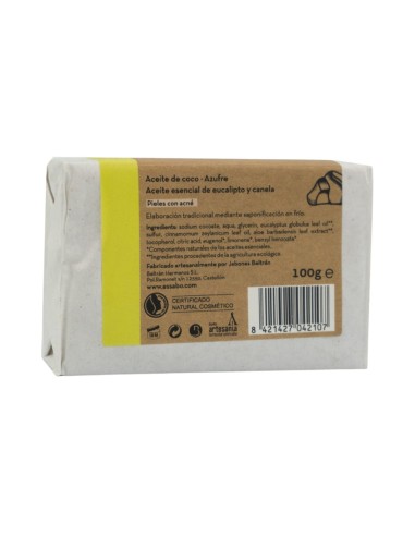 Pastilla de jabón Essabo Azufre para pieles grasas.