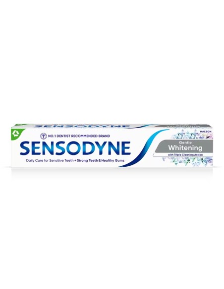 Pasta dental Sensodyne para dientes sensibles blanqueadora.