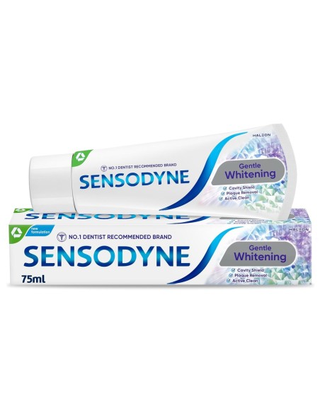 Sensodyne blanqueante suave 75 ml para uso diario.