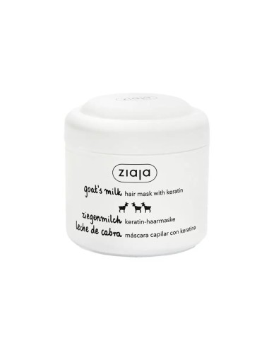 Tarro de mascarilla capilar Ziaja Leche de Cabra con keratina 200 ml
