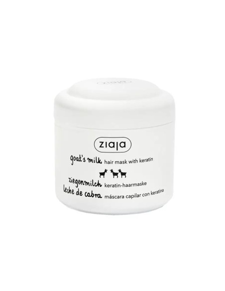 Tarro de mascarilla capilar Ziaja Leche de Cabra con keratina 200 ml