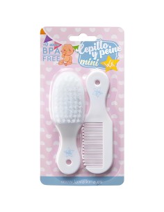 Set de cepillo y peine para bebé color blanco.