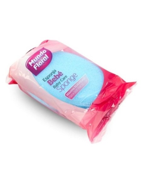 Esponja suave para el baño de bebé, de forma ovalada.