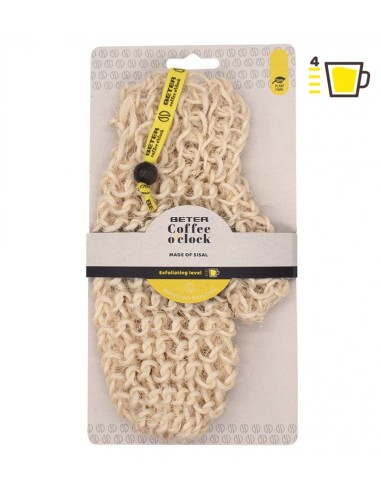 Guante de masaje con fibras 100% naturales.