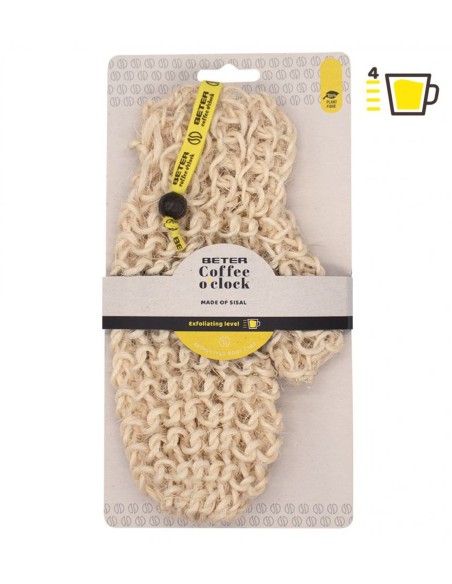 Guante de masaje con fibras 100% naturales.