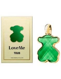Frasco verde esmeralda de TOUS LoveMe The Emerald Elixir 50 ml con contorno y tapón dorados 2