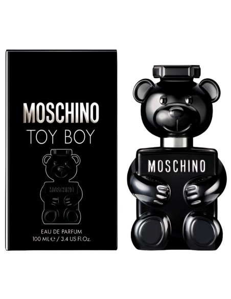 Moschino Toy Boy EDP 100ml frasco con forma de oso negro y caja