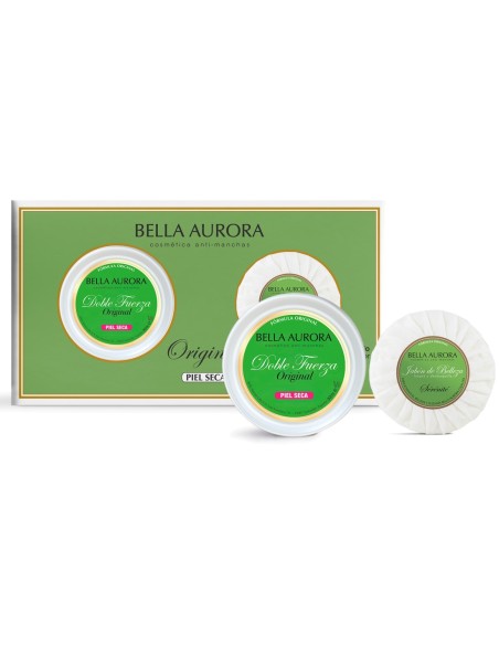 Pack Bella Aurora Doble Fuerza crema y jabón para piel seca.