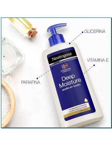 Aceite en loción Neutrogena de absorción inmediata.