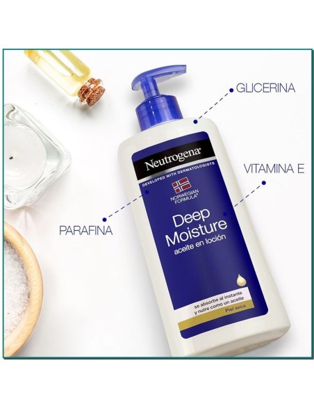 Aceite en loción Neutrogena de absorción inmediata.