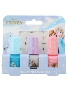 FROZEN SET 3 LACAS UÑAS + PEGATIINAS (VIOLETA+ROSA+AZUL)