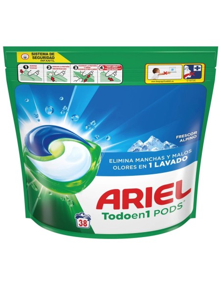 ARIEL DETERGENTE CAPSULAS LAVADORA 38 LAVADOS ALPES