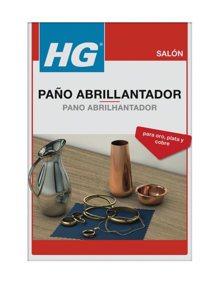 HG Paño Abrillantador de 30x30 cm para oro, plata, cobre y joyas.