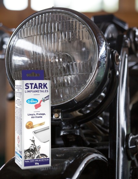 Crema Stark para abrillantar metales, elimina el óxido y la suciedad.