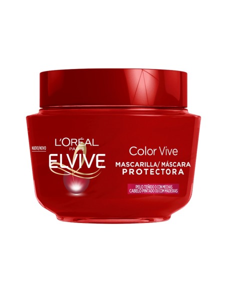 Elvive Mascarilla Color Vive 300ml para un color intenso y cabello nutrido.