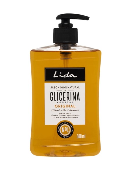 Lida Jabón de Manos Líquido con Glicerina 500 ml y dosificador.