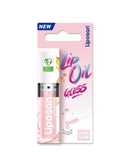 Liposan Lip Oil Gloss Clear Glow: Hidratación y brillo sin efecto pegajoso.