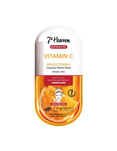 Mascarilla de tela iluminadora 7th Heaven vegana.