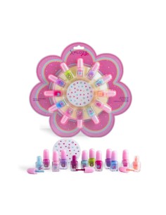 Set Xplote 12 esmaltes de uñas que se quitan con agua.