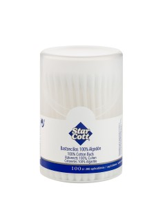 Bastoncillos 100 unidades para maquillaje y cuidado.