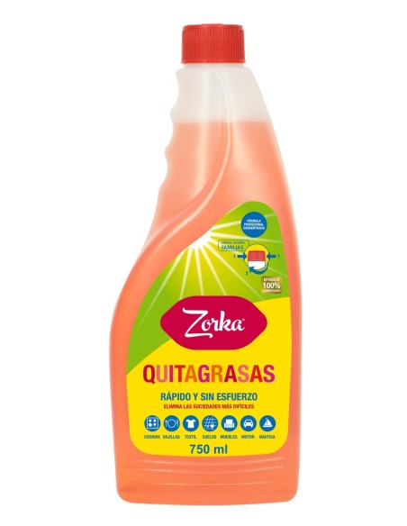 Zorka Quitagrasas recambio 750 ml, potente desengrasante para cocina