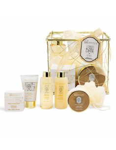 Set de baño Gold 4 piezas en jaula metálica dorada