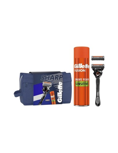 GILLETTE SET NECESER PROGLIDE MAQUINA + 2 CARGADORES + GEL FUSION 200 ML