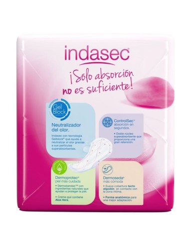 Paquete de compresas Indasec con Aloe Vera y tacto suave