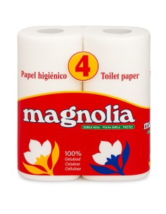 Magnolia Papel Higiénico 4 Rollos 2 Hojas Suave y Resistente