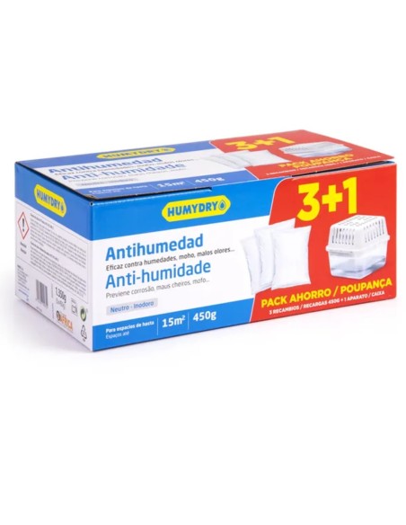Humydry Antihumedad Neutro Pack 3 Recambios 450g Aparato