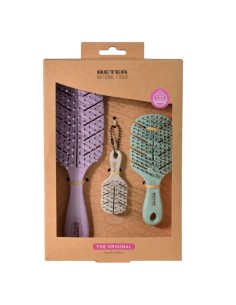 Set Beter 3 cepillos Natural Fiber The Original malva y menta