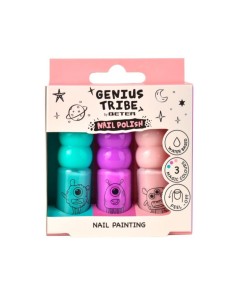Set Beter Genius Tribe esmaltes de uñas peel off púrpura y turquesa