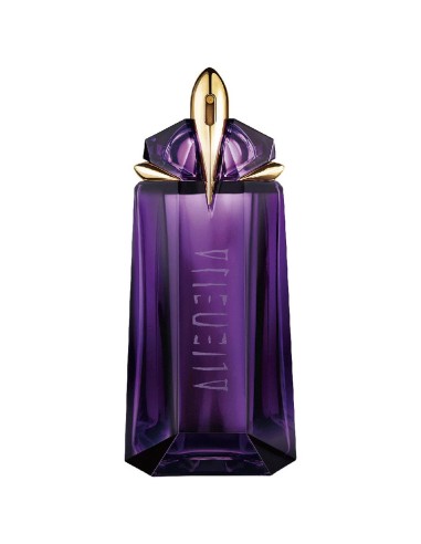 Frasco perfume Alien de Mugler con tapa dorada