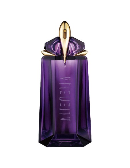 Frasco perfume Alien de Mugler con tapa dorada